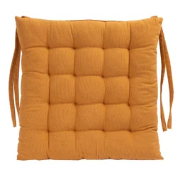Galette de chaise coton recycle honey 40x40cm
