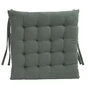 Galette de chaise coton recycle kaki 40x40cm