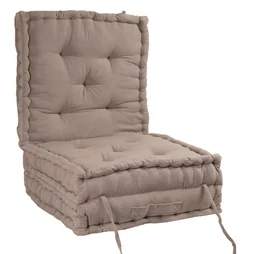 Matelas 3 pieces coton recycle taupe 50x50x30cm