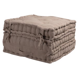 Matelas 3 pieces coton recycle taupe 50x50x30cm