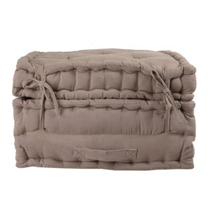 Matelas 3 pieces coton recycle taupe 50x50x30cm