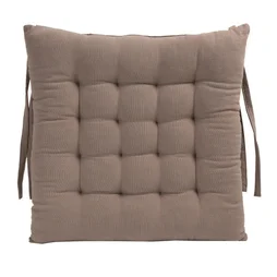 Galette de chaise coton recycle taupe 40x40cm