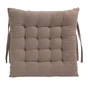 Galette de chaise coton recycle taupe 40x40cm