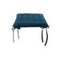 Galette de chaise coton recycle bleu 40x40cm