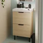 Meuble sous-vasque, 2t L.50cm x H.81.8cm x P.39.6cm effet chêne naturel Easy 3