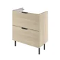 Meuble sous vasque 2t L.70cm x H.81.8cm x P.39.6cm effet chêne naturel Easy 3