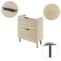 Meuble sous vasque 2t L.70cm x H.81.8cm x P.39.6cm effet chêne naturel Easy 3