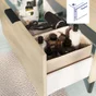 Meuble sous vasque 2t L.70cm x H.81.8cm x P.39.6cm effet chêne naturel Easy 3