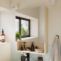 Armoire de toilettee l.50 cm H.70 cm P.16 cm, effet chêne naturel, SENSEA Easy 3