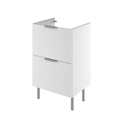 Meuble sous-vasque, 2t L.50cm x H.81.8cm x P.39.6cm blanc mat Easy 3