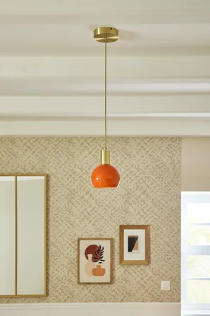 Suspension Arancia, verre, orange, diam.14.5 cm, E27