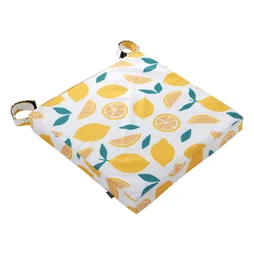 Galette de chaise deperlant imprime 38x38cm limonade