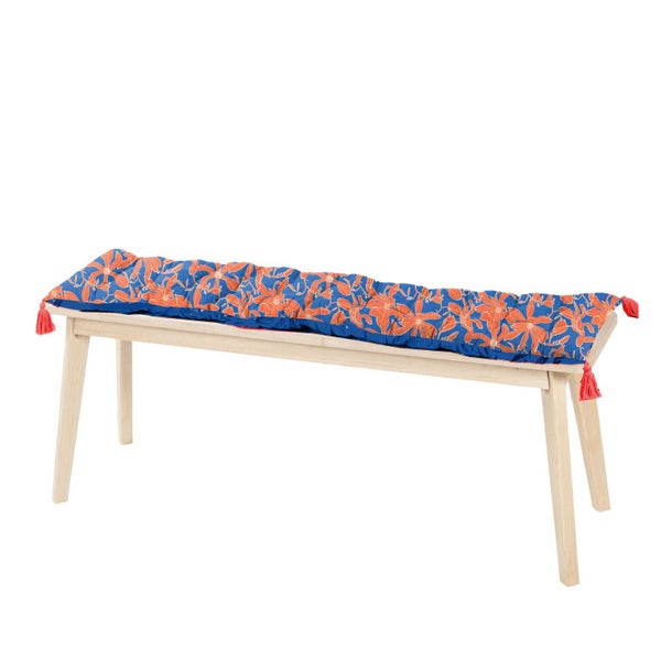 Futon de banc coton imprime 30x120xh3cm kalix