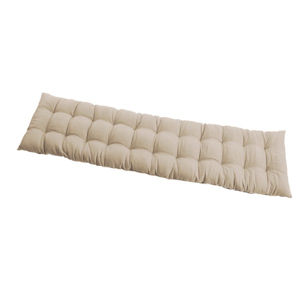 Futon de banc coton uni 30x120xh3cm taupe