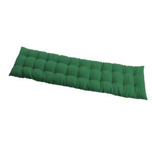 Futon de banc coton uni 30x120xh3cm vert foret