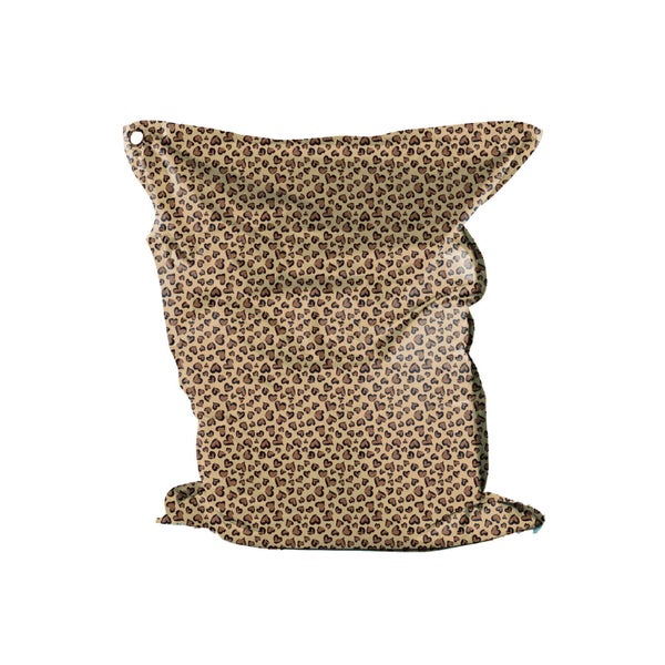 Coussin maxi big bag impermeable 140x180cm leopard cœur