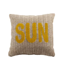 Coussin paille imprime 45x45cm sun