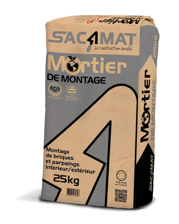 Mortier empreinte carbone réduite, prêt à l'emploi gris SACAMAT, 25 kg