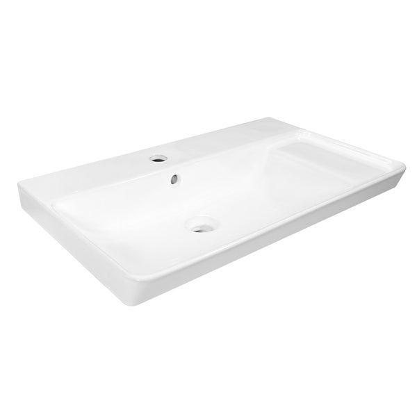Plan vasque simple Easy céramique blanc brillant l.71.2 x P.42.4 cm