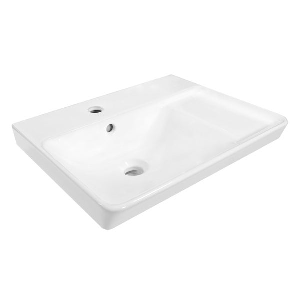 Plan vasque simple Easy céramique blanc brillant l.51.2 x P.42.4 cm
