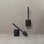 Pot avec brosse WC intégrée noir adhésif Silicone TATAY