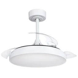 Ventilateur de plafond torrent led d91cm 3000lm cct/dim retract blanc