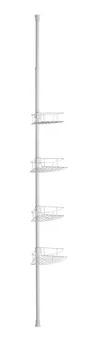 Etagère de bain / douche d'angle télescopique blanc à encastrer Lutrano