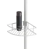 Etagère de bain / douche d'angle télescopique blanc à encastrer Lutrano
