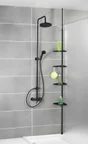 Etagère de bain / douche d'angle télescopique noir à encastrer Compact