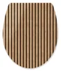 Abattant WC frein de chute marron décor tasseaux