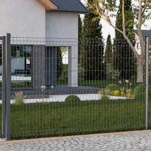 Grillage rigide Naterial Gris - 7016 H.1.03 x L.2.5 m, maille 50x200 mm