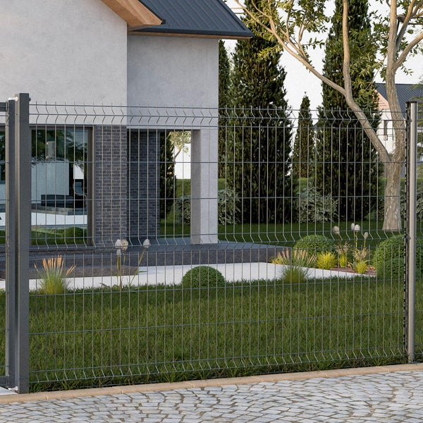 Grillage rigide Naterial Gris - 7016 H.1.03 x L.2.5 m, maille 50x200 mm