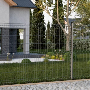 Poteau NATERIAL Gris - 7016, H.200 x P.6.9 cm