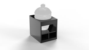 Support kamado acier ferme noir