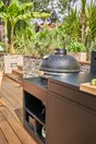 Support kamado acier ferme noir