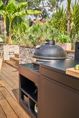 Support kamado acier ferme noir