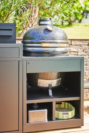 Support kamado acier ferme noir