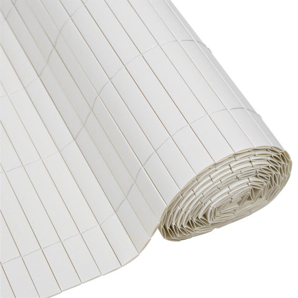 Canisse pvc lames de 19 mm, 1,5 x 3 m, blanc