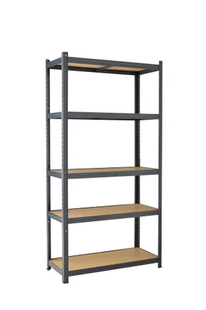 Etagère acier noir époxy AVASCO atlas noir, 875 kg, 5T, l.90 x H.176 x P.40 cm