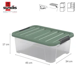 Boîte à clip WAVE BOX SUNDIS, 17L, L.45 x P.34 x H.17cm