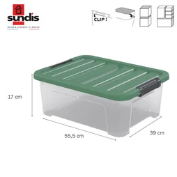 Boîte à clip WAVE BOX SUNDIS, 10L, L.37,5 x P.26,5 x H.15cm