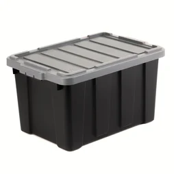 Caisse utilitaire recyclée IRIS OHYAMA noir, 50L, H.31.5 x l.38 x P.57.5 cm