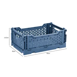 Cagette déco BOX & BEYOND bleu, 15L, l.30 x P.40 x H.14.5 cm