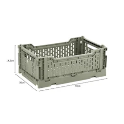 Cagette déco BOX & BEYOND vert sauge, 15L, l.30 x P.40 x H.14.5 cm