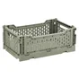 Cagette déco BOX & BEYOND vert sauge, 15L, l.30 x P.40 x H.14.5 cm