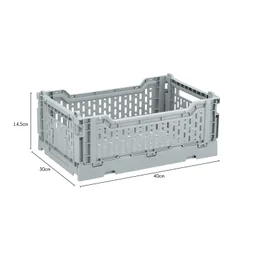 Cagette déco BOX & BEYOND gris, 15L, l.30 x P.40 x H.14.5 cm