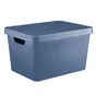 Boîte déco bleu, 17L H.21.8 x l.27.7 x P.37 cm