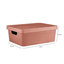 Boîte déco terracotta, 11L, x H.13.5 x l.27.7 x P.37 cm