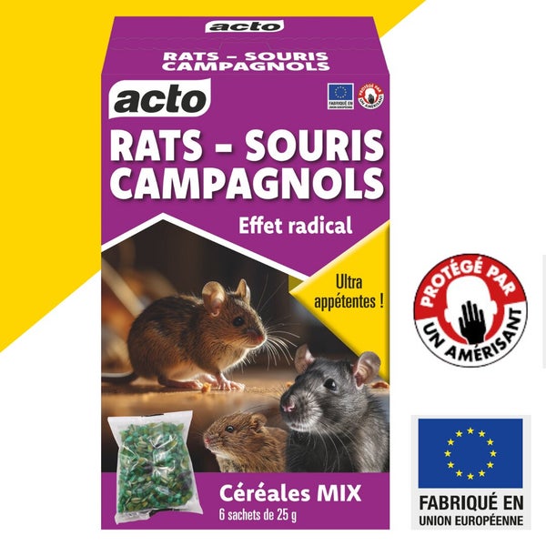 Céréale mix rats, souris, campagnols, Mix3 ACTO