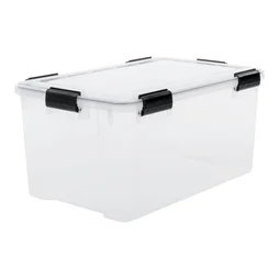 Boîte hermétique transparente recyclée IRIS OHYAMA, 50L, H.29 x l.39 x P.59 cm